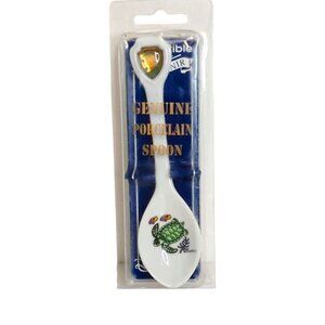 Cayman Islands Collectible Souvenir Porcelain Spoon With Turtle Design